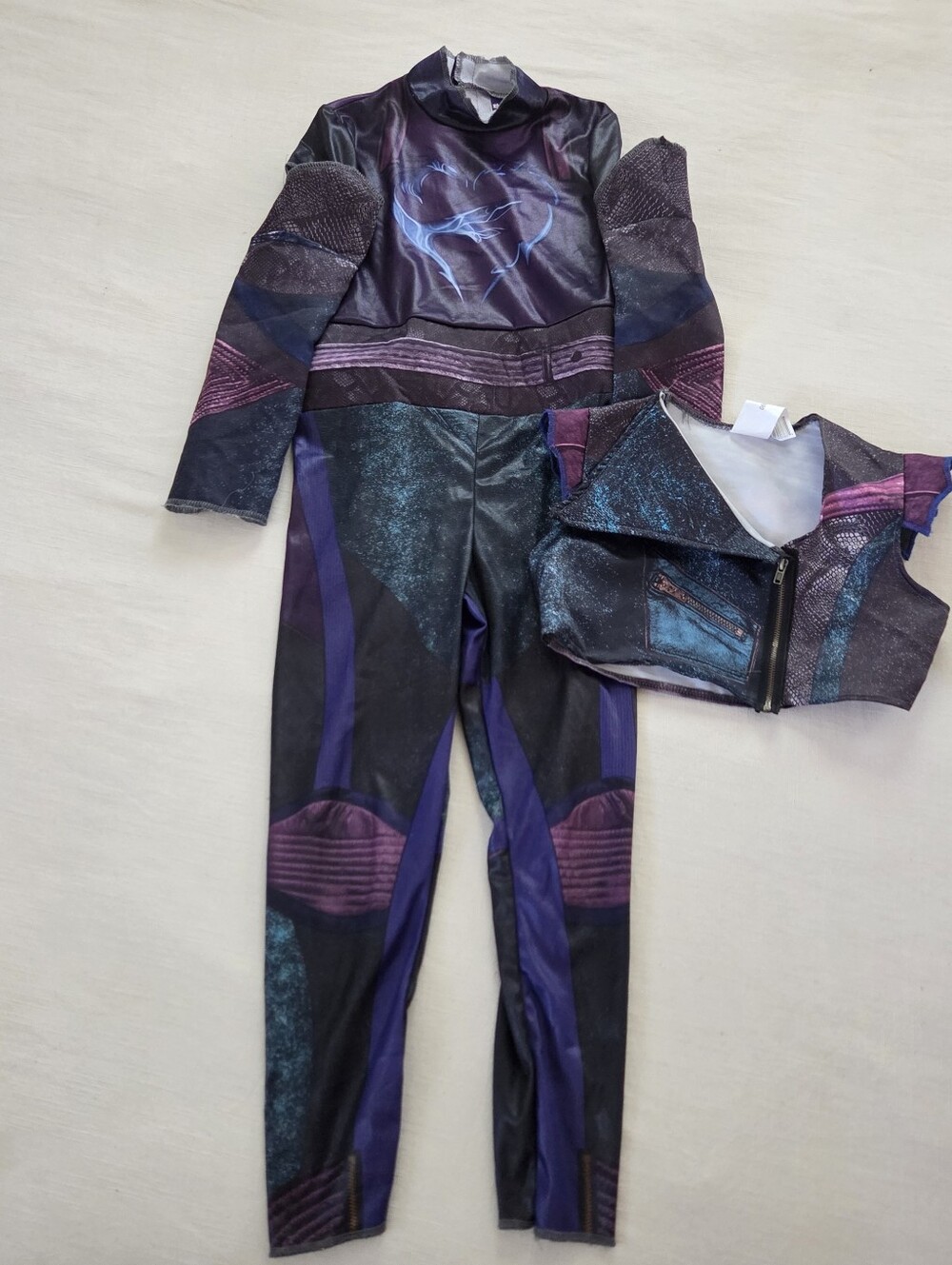 Descendants 3 Mal Purple Girls Costume Set Bodysuit Vest 4t 5t Kids 6 - Picture 1 of 10